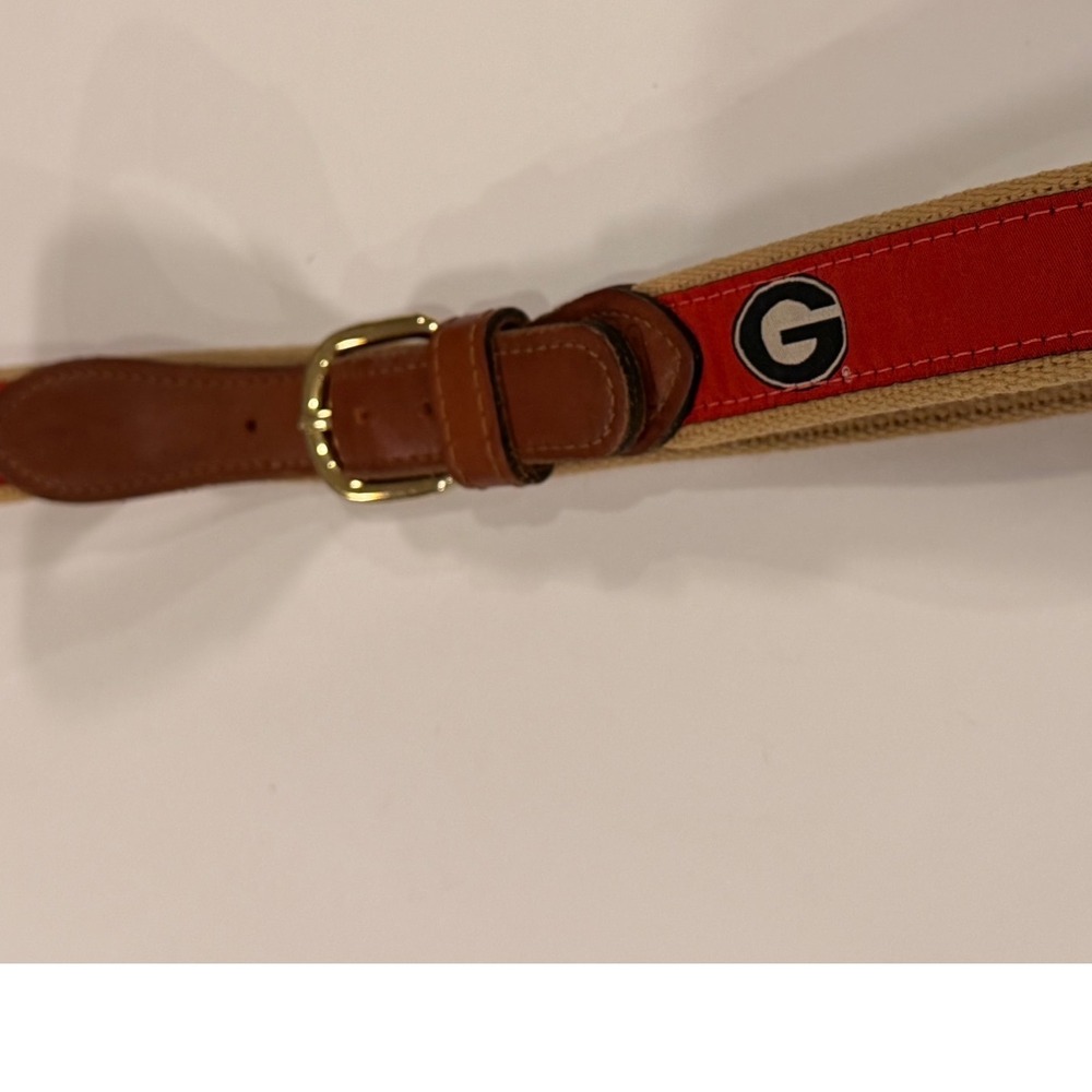 Zep-Pro Georgia Bulldogs Men's Ribbon Belt Brown Leather Brass Size 30 USA Made